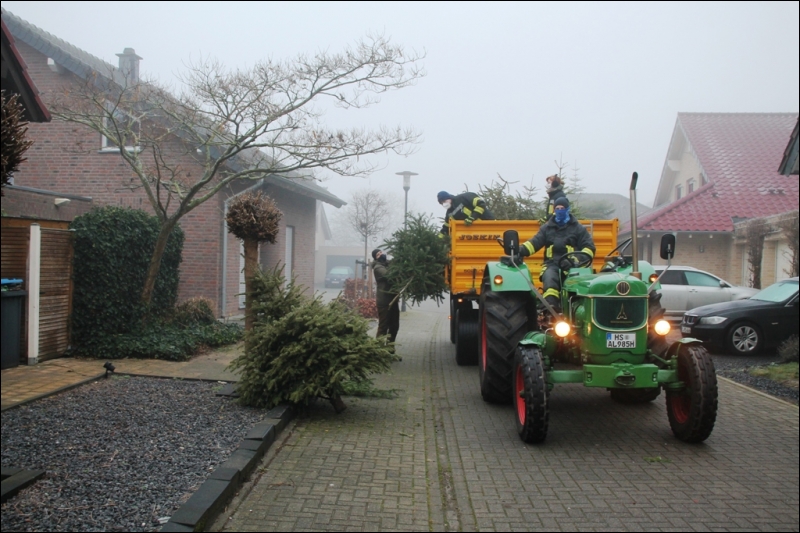 Abholung der Weihnachtsbäume durch die Feuerwehr